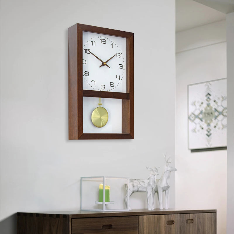 Japanese Natural Wooden Silent Pendulum Clock