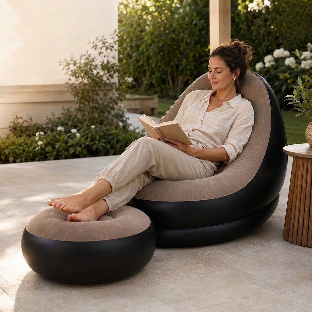 Portable Inflatable Sofa Chair – Foldable Air Lounger for Indoor & Outdoor Relaxation