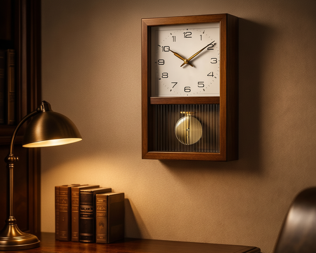 Japanese Natural Wooden Silent Pendulum Clock